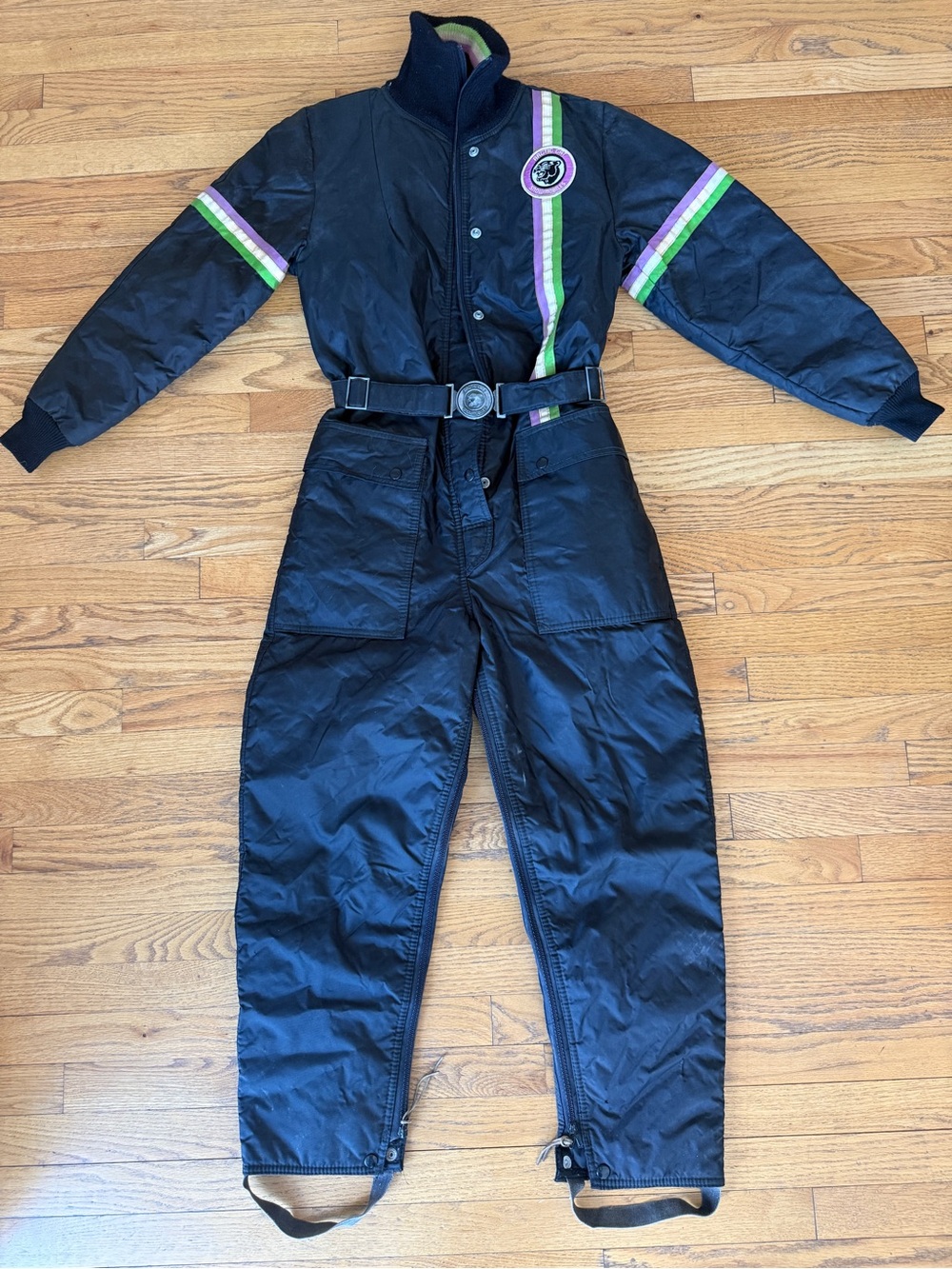 Vintage Arctic Cat Snowmobile Suit One Piece Retro Belted M